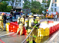 e편한세상용인한숲시티5단지, 전기차 소방훈련