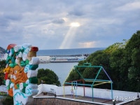 [R포토] 제주 왈종미술관 앞바다 빛내림