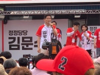 김문수 대선후보, 동두천 지행역 광장서 집중 유세