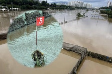 중랑구 파크골프장, 충남 금산군 체육시설 우려대로 비 쏟아지니 침수…‘혈세 낭비’ 비판 이어져