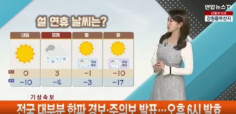 [기상속보]내일날씨 설 연휴 첫날 '한파특보' 서울 아침 -10도 강추위 조심