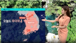 [기상청 속보]오늘날씨 서울 인천, 대전, 대구, 광주 부산등 전국 폭염특보 발령 서울 낮 32도 곳곳 5∼60 소나기 영남 · 호남 시간당 30mm