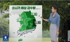[기상속보]오늘날씨 전국 곳곳 5∼60mm 소나기 경남권 시간당 10∼30mm 강한 비 서울 낮 28도