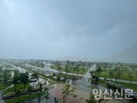 도로 잠긴 황산공원