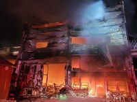 하북면 자동차 부품 유통업체 건물서 화재 발생