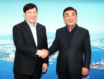 김두겸 울산시장, 허구연 KBO 총재와 환담