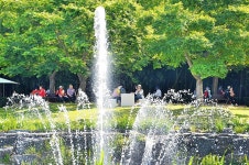 오산못 분수대 시원한 물줄기