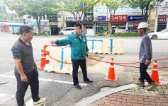 이장걸 울산시의원, 수암로 포트홀 현장점검