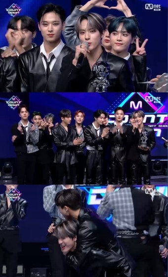 ‘엠카’ 더보이즈, 스트레이키즈 제치고 2주 연속 1위 “완전체 상 처음”