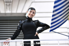 소피아 카슨, 코로나 페이스 쉴드 착용하고 미소~[포토엔HD]