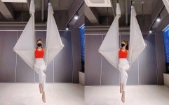 두리, 브라톱+레깅스 굴욕 無 ‘비법은 플라잉 요가?’[SNS★컷]