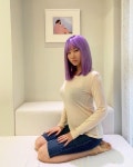 장윤주, 보라 단발머리 변신‥173cm 바비인형 돼버린 그녀[SNS★컷]