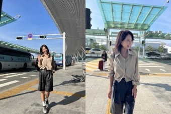 송지효, 9억 정산금 논란+여객선 사업 금수저 이슈 속 환한 미소 “홍콩 출국”