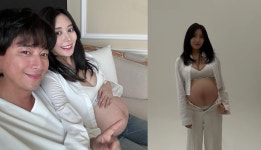 ‘이지훈’ 아야네, 속옷 입고 드러낸 만삭 D라인 “배 깐 사진은 처음”