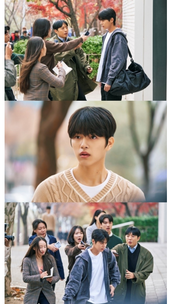 려운 데뷔 전 논란 점화, 고개 푹 숙인 채 묵묵부답(나미브)