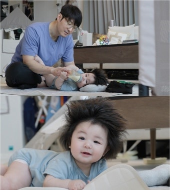 심형탁 子, 부모 미모 빼다 박았네‥이렇게 머리숱 많은 아기는 처음(슈돌)