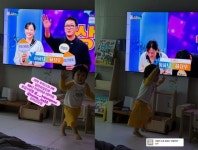 황보라 子, 큰아빠 하정우 보고 신났다 ‘아침마당’ 잘 나왔네