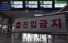 [TF포토] 장마로 통제된 여객선