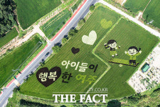 논에 그려진 세종대왕님...시선 사로잡는 여주 논 그림 [TF사진관]