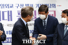 통일외교 구상 밝힌 이재명…한반도 평화, 최우선 과제는 북핵 [TF사진관]