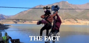 영천 보현산댐 짚와이어서 2명 고립…무사구조