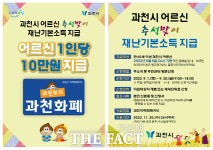 과천시, 어르신 ‘추석맞이 재난기본소득’ 지급
