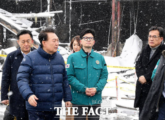 '불화설' 윤석열-한동훈, '서천특화시장 화재 현장 함께 점검' [TF사진관]