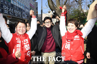 이재명 살던 집 앞에서 손 맞잡은 한동훈-안철수-김은혜 [TF포착]