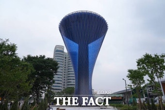 38살 가락시장 폐정수탑, 공공미술 '비의 장막'으로 재탄생