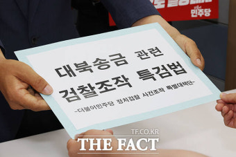대북송금 검찰조작 특검법 제출하는 민주당 [TF사진관]