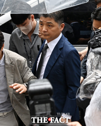 'SM 시세조종 의혹' 김범수, 구속심사 출석 [포토]