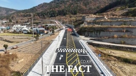 사천케이블카 자연휴양림 진입 도시계획도로 개통…왕복 3차로 확·포장