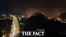 어두워지자 선명해진 불길 [TF사진관]
