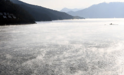 [현장컷] 한파가 만든 춘천 소양강댐 물안개 장관