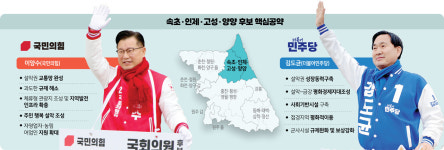 [4·10 총선 격전지를 가다] 전통 보수텃밭 중단없는 발전 vs 설악광역권 실현