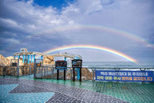 [현장컷] 고성 거진 백섬 하늘에 뜬 쌍 무지개