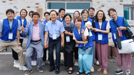 철원군 포도나무교회 문혜2리 노인회 식사대접