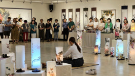충주문화회관서 제10회 지선먹그림회원전 막