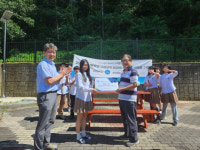 예산 신양중, 명지병원에 데크 기증