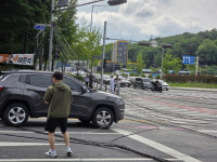 대전 관저네거리 인근서 통신 케이블 내려 앉아