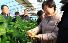 송미령 장관, 한파 뚫고 딸기의 고장 논산서 農心 달래다