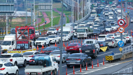 [포토] 원촌육교 공사에 도심 교통 몸살