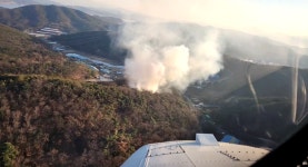 1보] 경북 성주 야산서 불···진화 중