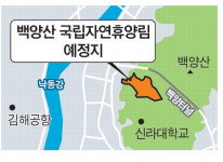 백양산에 국립 휴양림 추진…서부산 명소로 발돋움 기대