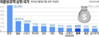 韓 외환보유액 ‘톱10’ 흔들? 대미투자가 변수