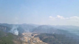 무주읍 야산에서 산불.. 50분만에 주불 잡고 잔불 정리 중