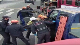 전주 효자동 트럭 간 추돌 사고.. 70대 운전자 경상