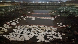 계속 흘러나오는 폐유..율촌산단 하수관 집중 세척 돌입