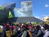 총파업 47일째 배전 노동자, 한전 지사 점거 농성