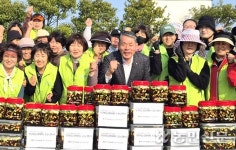 제주안덕농협, 경로당에 풋마늘 장아찌 전달
